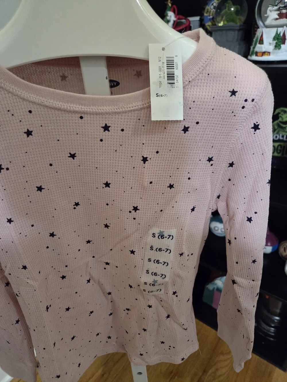 Kids' Long Sleeve Pink Star Print Top